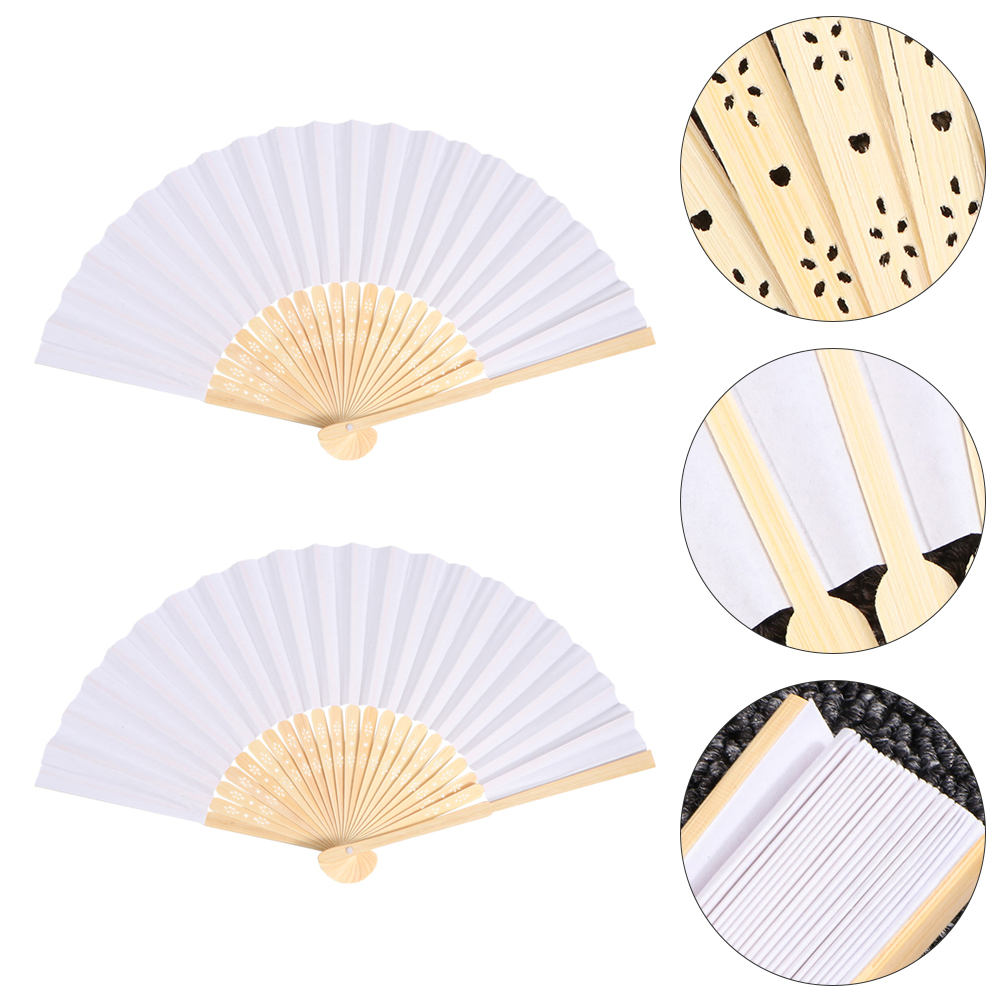 8pcs DIY Handicrafts Tools Kids Painting Folding Fan Drawing Hand Fans for Kids: Default Title