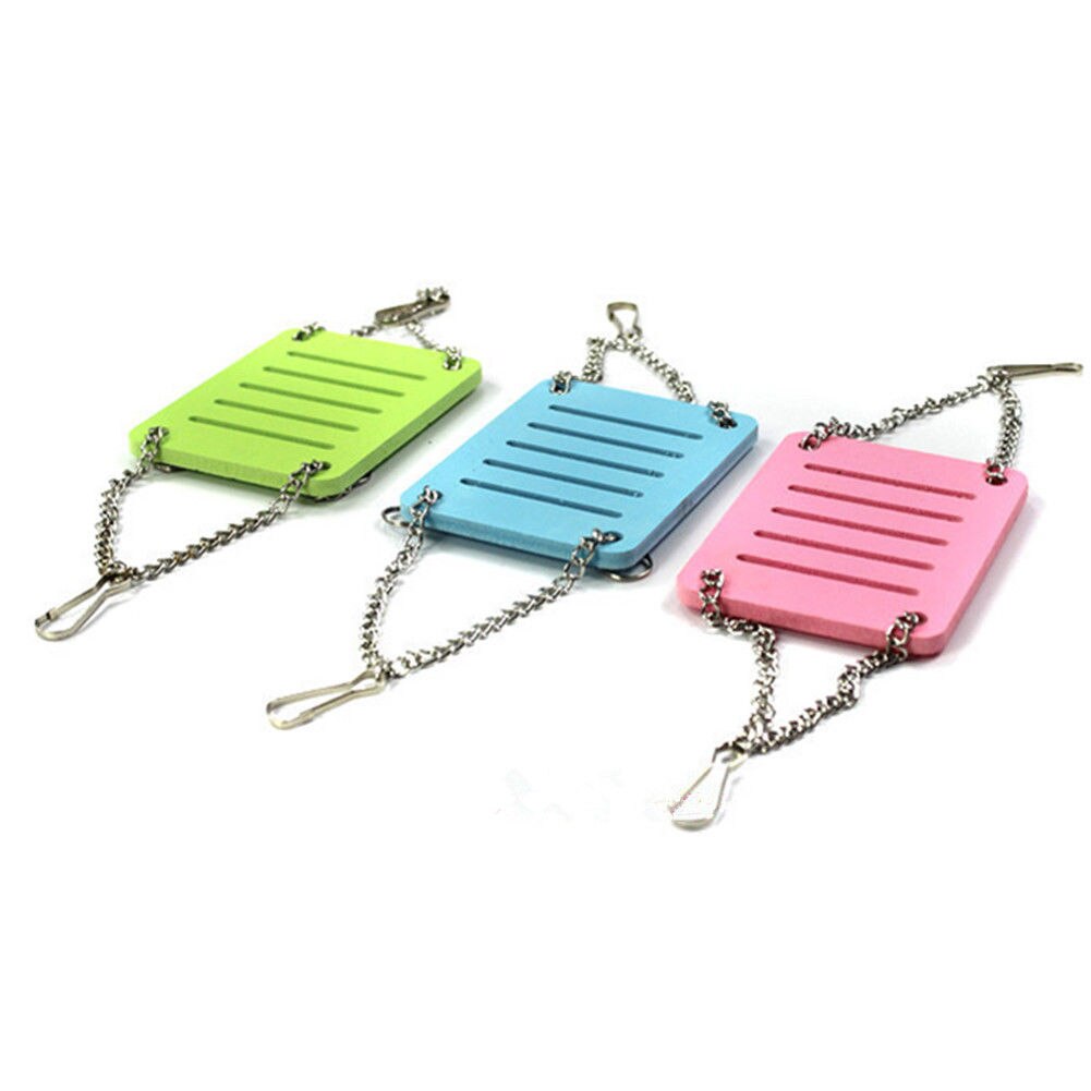 Hamster Toys Swing Hanging Gadget Wooden Cage Accessories Supplies Amuse Mouse Green multi-color