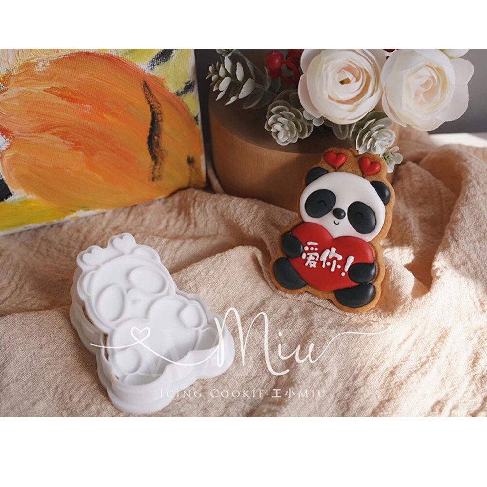 san valentino stampo per biscotti panda orso cupido angelo glassa taglierina per biscotti cartone animato 3D casa fai da te accessori per pasticceria e panetteria: B