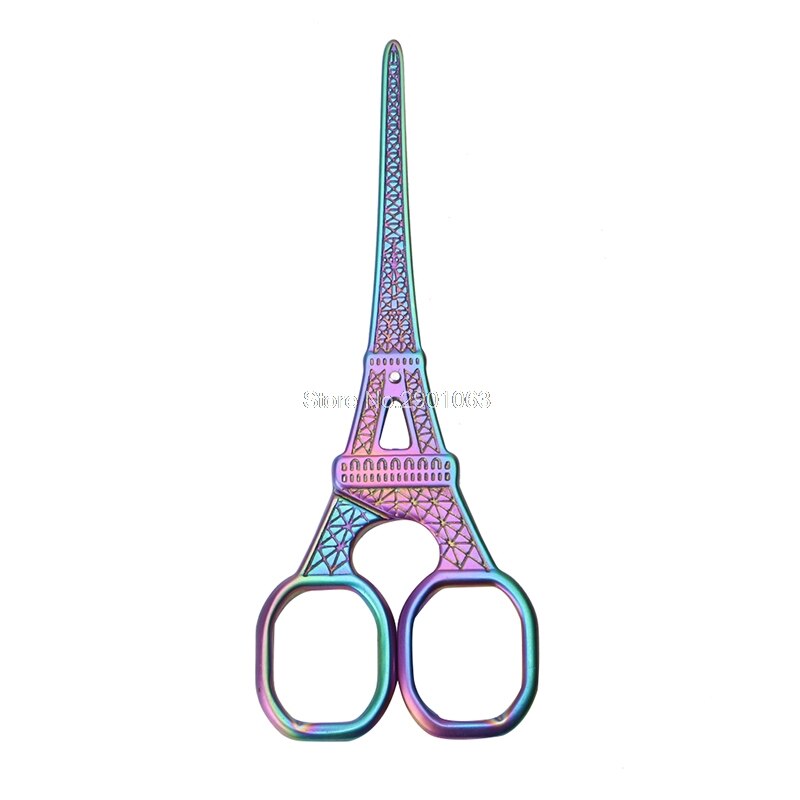 1 tijeras de sastre Vintage Torre Eiffel cortador de tela tijeras artesanales clásicas de acero inoxidable artesanía N27: 5