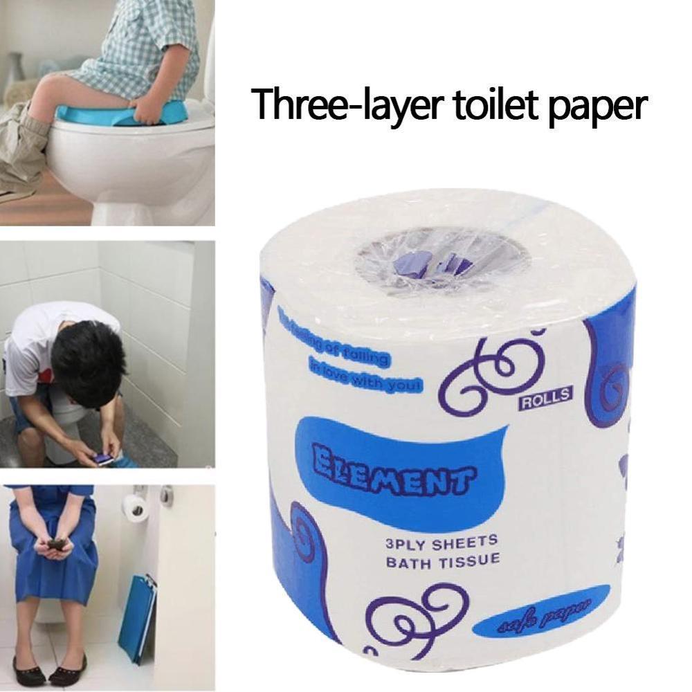 1 roll Soft Toilet Paper 3 layers Tissue Rolling Paper Household Toilet Paper For Home Kitchen Travel Roll Bathroom Product Whit