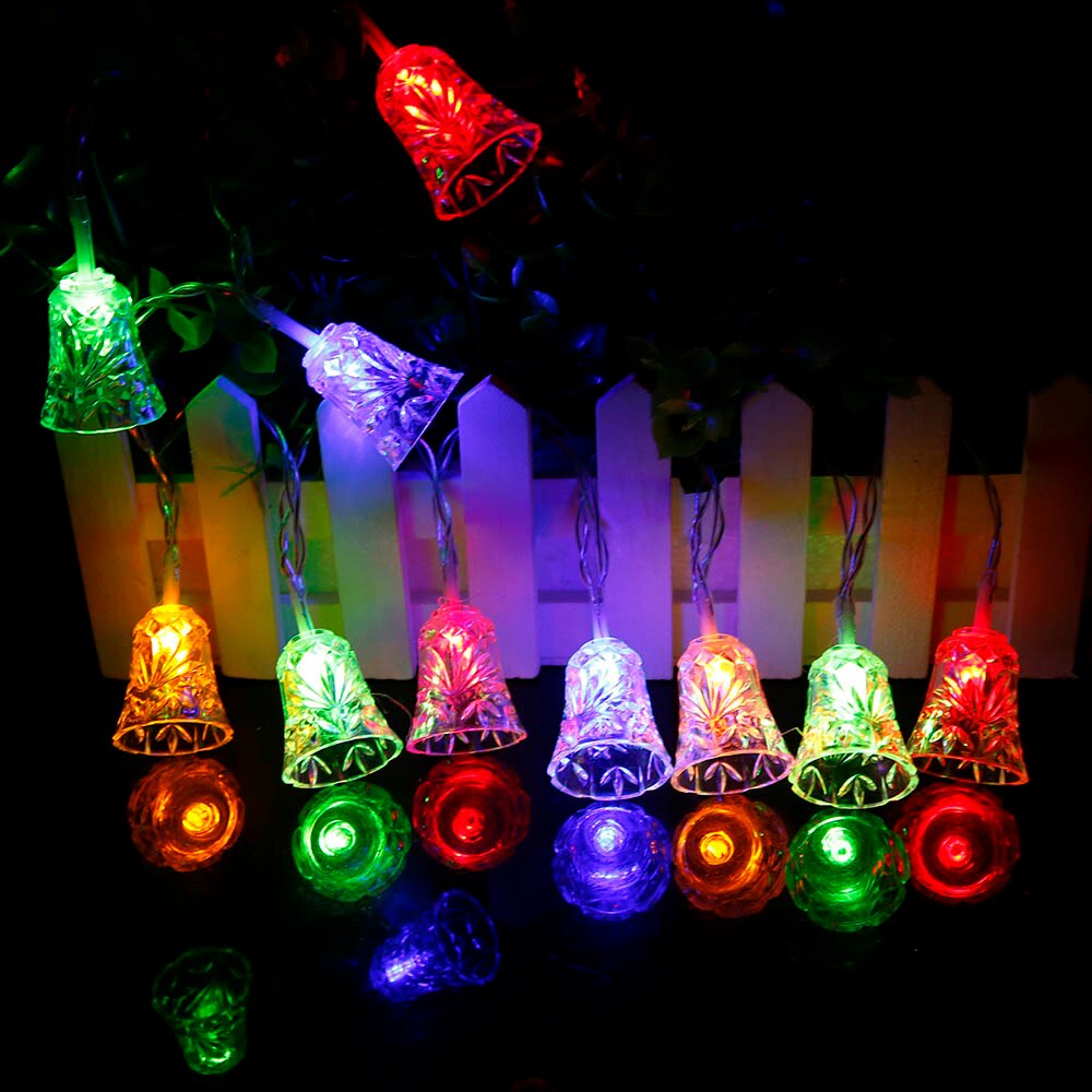 1m 2m LED Decorative String Light Bell Shaped Garland For Christmas Lights Outdoor Wedding Party Decoration HQ: RGB / 2m 20ELDs