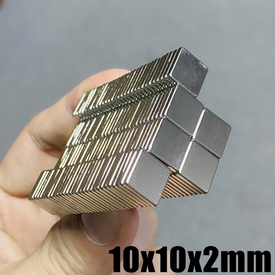 20 ~ 500Pcs 10x10x2 Magnete Al Neodimio 10*10*2 Magneti Al Neodimio Block Super potente Forte Magnetico Permanente imanes Blocco