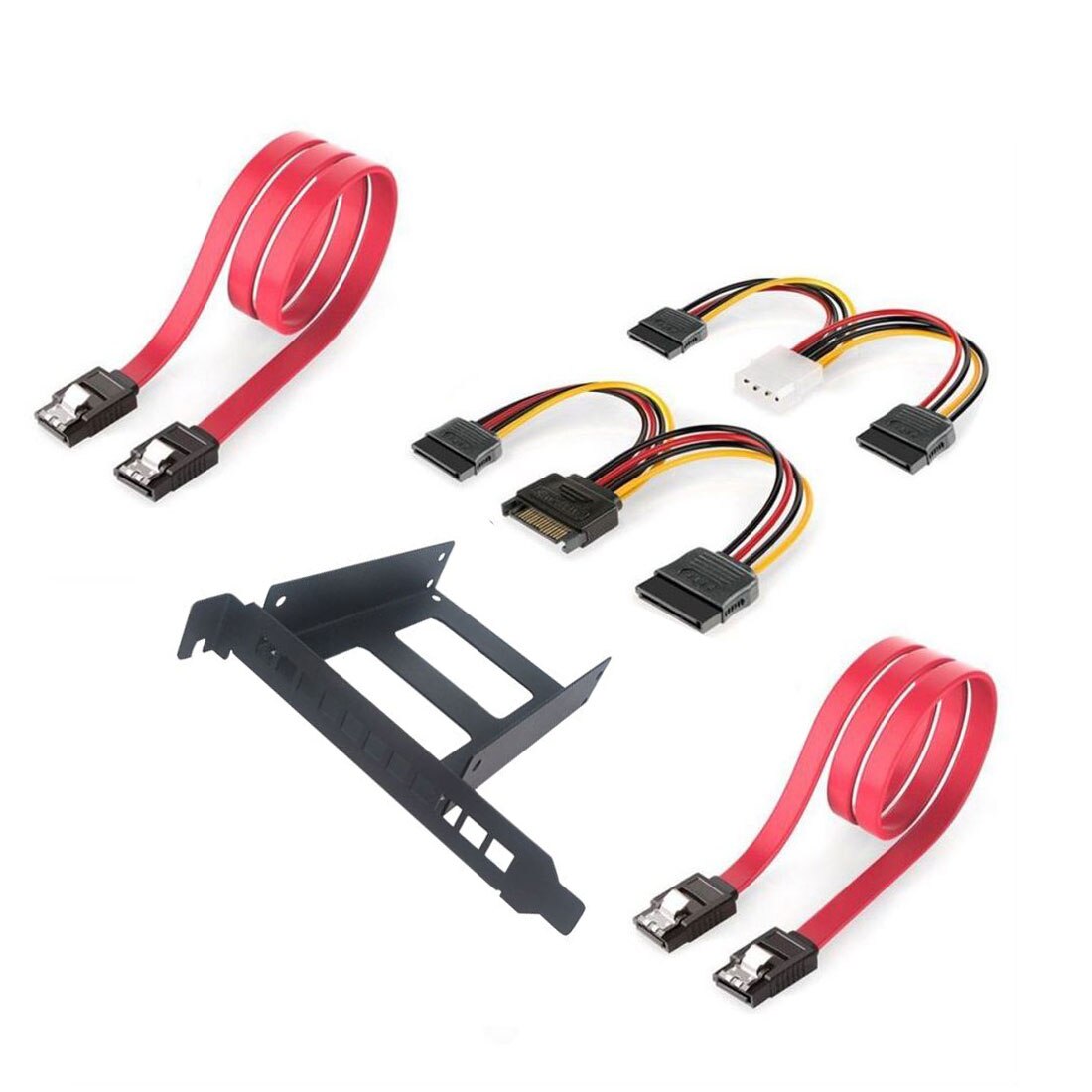 Carrello a 2.5 pollici del vassoio dell&#39;adattatore del disco rigido del supporto del pannello posteriore di IDE/SATA/SSD/HDD della scanalatura di PCI del metallo di XT-XINTE con il cavo di dati di Sata: Full w Red Cable