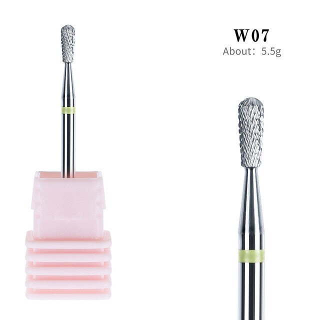 Brocas para uñas 5 en 1, removedor de cutículas de acrílico, broca de acero de tungsteno, herramienta de manicura y pedicura para salón de casa: W07