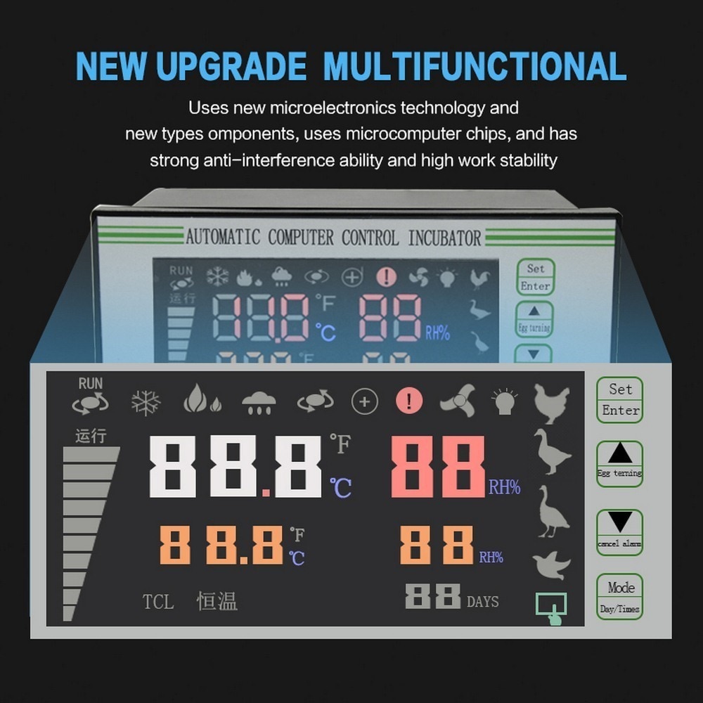 XM-18S Automatic Egg Incubator Controller Thermostat Temperature Humidity Incubator Sensor Probe Incubator Control System