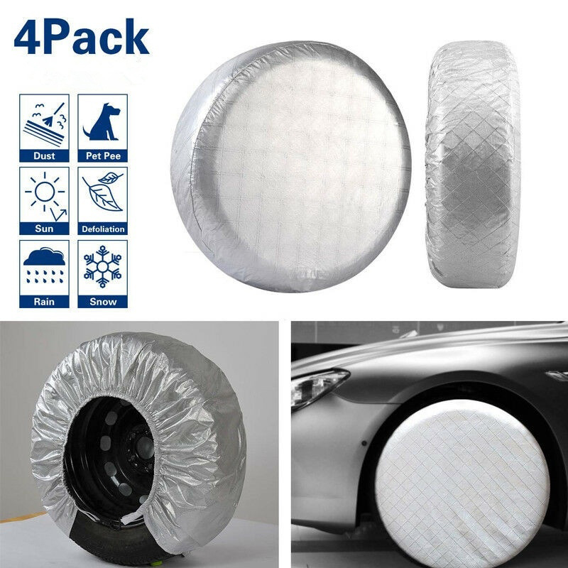 4PCS Useful 29" Wheel Tire Covers Waterproof Dustproof Sun Rain Snow Protector Truck Trailer RV Camper Motorhome Tire Covers