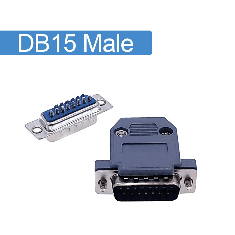 DB15 connector 2 row hole/pin female Male plug port socket adapter D Sub DP15 +shell: Silver male