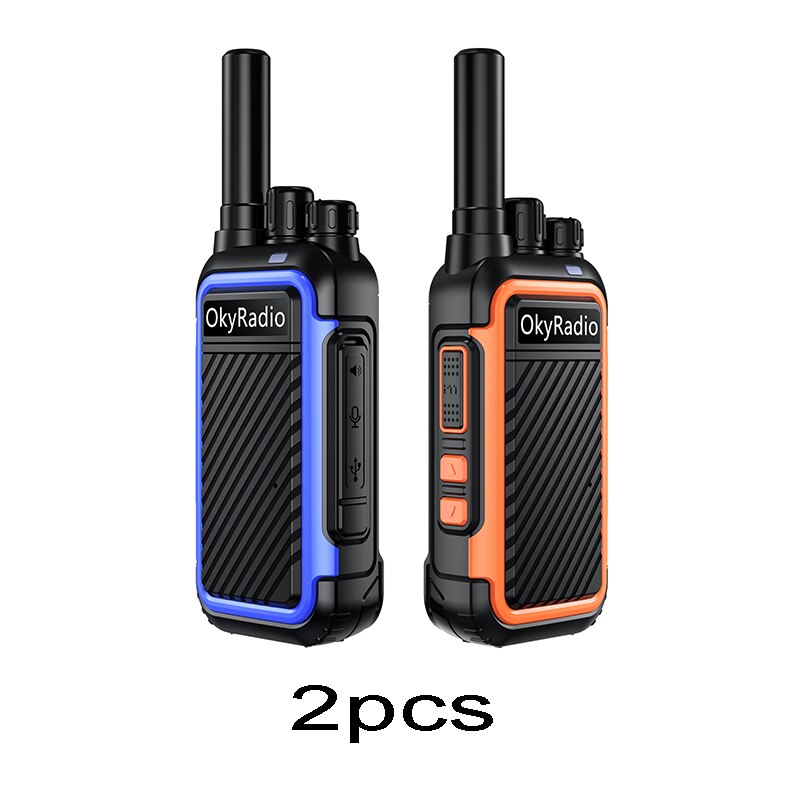 4800mah okyRadio 5w interfaccia portatile impermeabile tipo c walkie-talkie 6km distanza di chiamata adatta per tour all&#39;aperto a guida automatica: Blue Orange