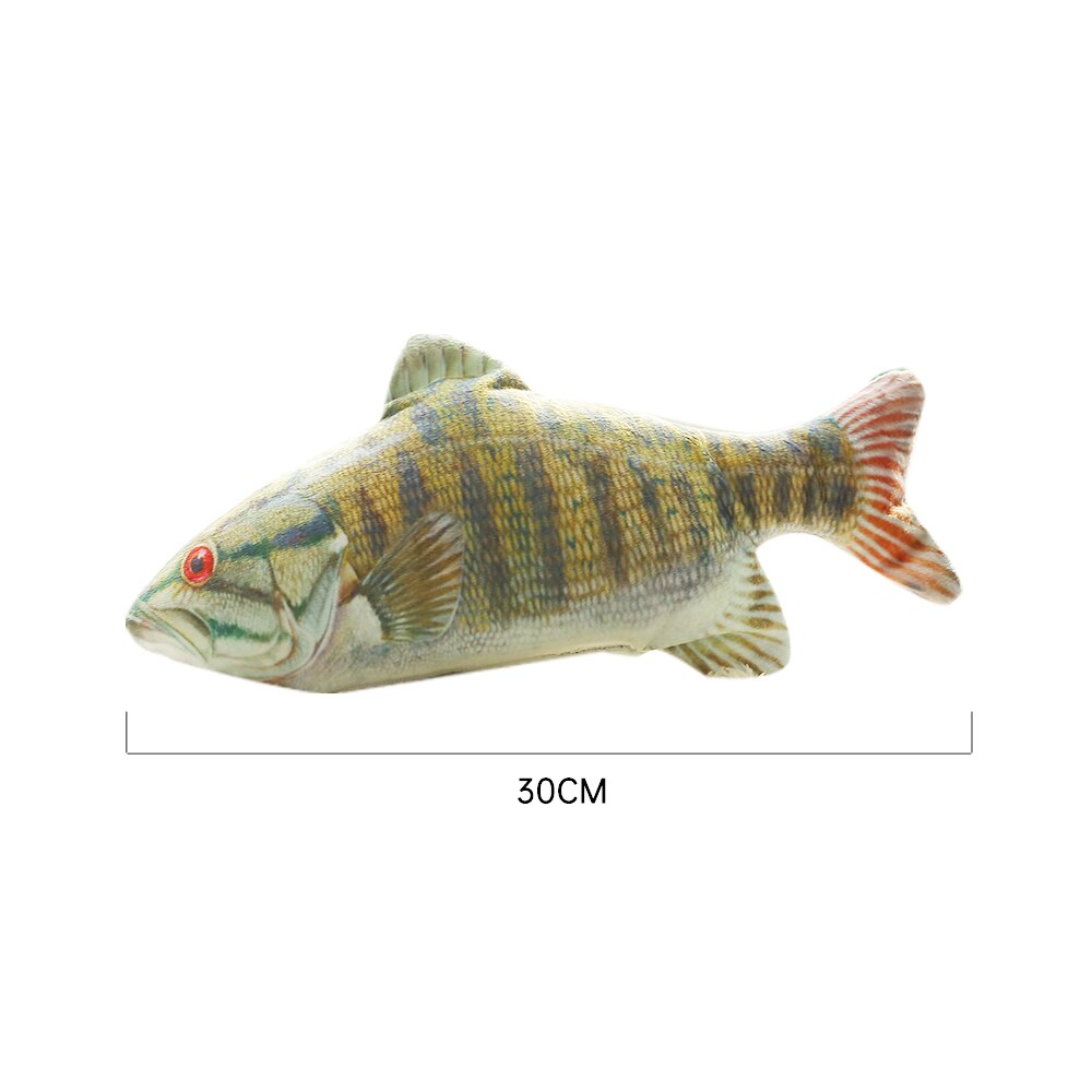 30/34CM Electronic Pet Cat Simulation Fish Toy USB Battery Charging Cat Chewing Playing Toy Biting Supplies Dropshiping: L with USB cable