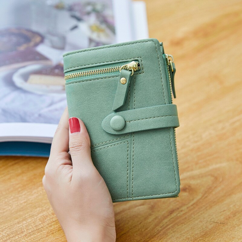 Stijlvolle Vrouwen Meisjes Lederen Smart Wallet Kaarthouder Portemonnee Clutch Kleine Solid Slim Portemonnee Portemonnee Voor Vrouwen: C