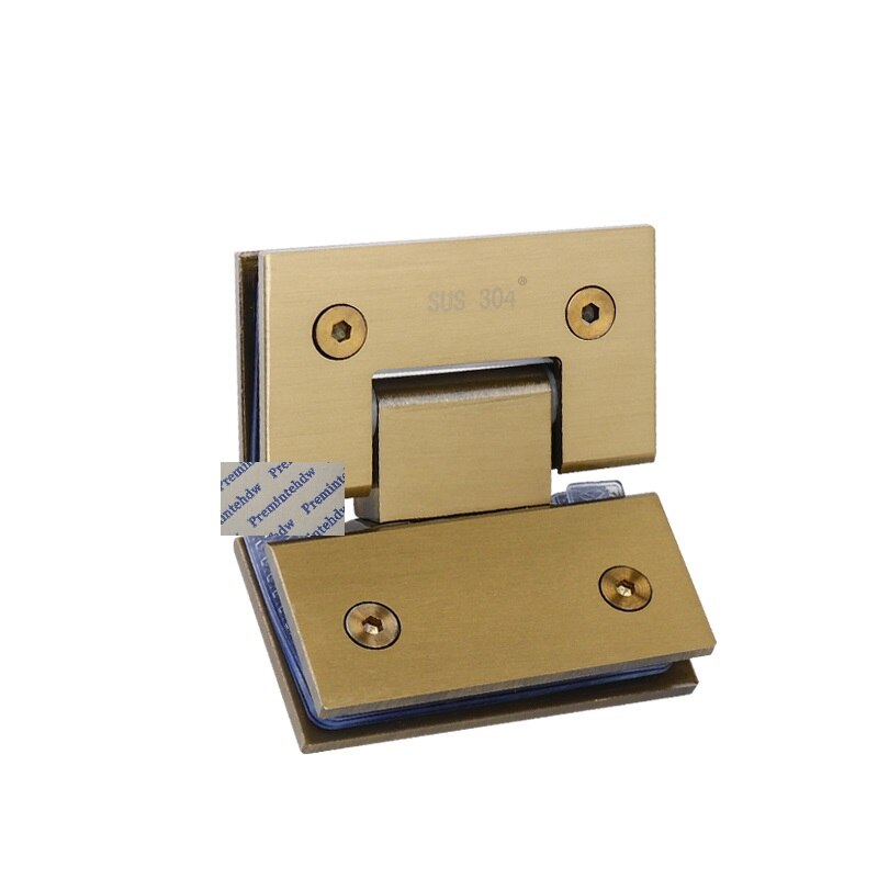 2Pcs 304 Stainless Steel Glass Door 135 Degrees Hinge Shower Enclosure Cubicle Gold Matte Black Mirror Rose Gold Brush: Gold