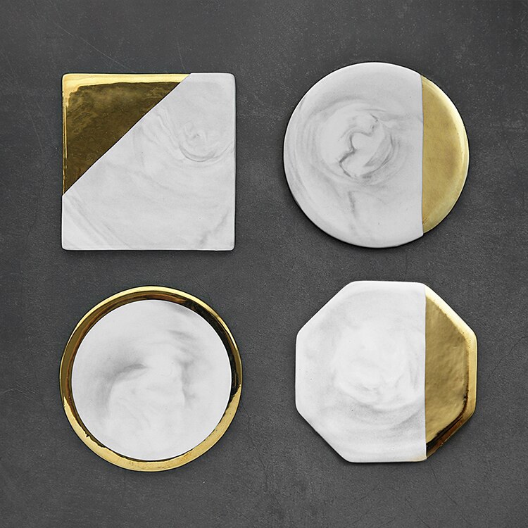 nordisch entwickelt marmoriert keramik wein untersetzer Europäischen gestaltet goldene isolierung Pads wohnaccessoires