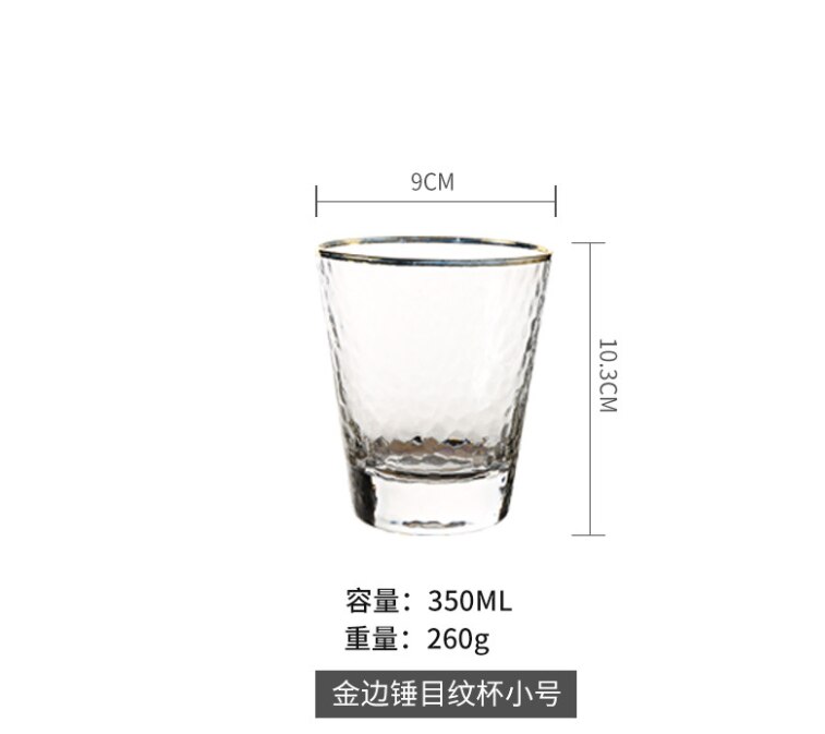 Farverig guldkant glas vandglas vinglas frugtsaft drikkeglas ølglas til drikkevarer til hjemmet: Phnom penh-s