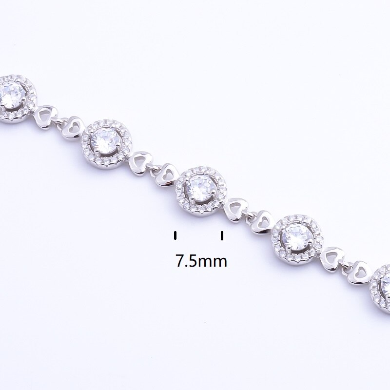 Pekurr 100% 925 Sterling Zilver 11 Grote Ronde Cirkel CZ Armbanden Voor Vrouwen Vrouwelijke Charme Sieraden vrouwen armbanden