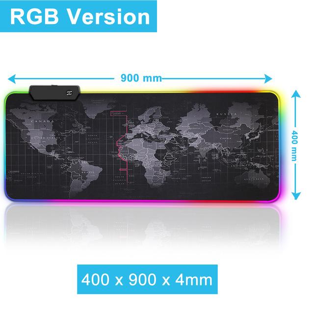 Gaming Mouse Pad RGB Large Mouse Pad Gamer Big Mouse Mat Computer Mousepad Led Backlight XXL Surface Mause Pad Keyboard Desk Mat: RGB 400 x 900 x 4 mm