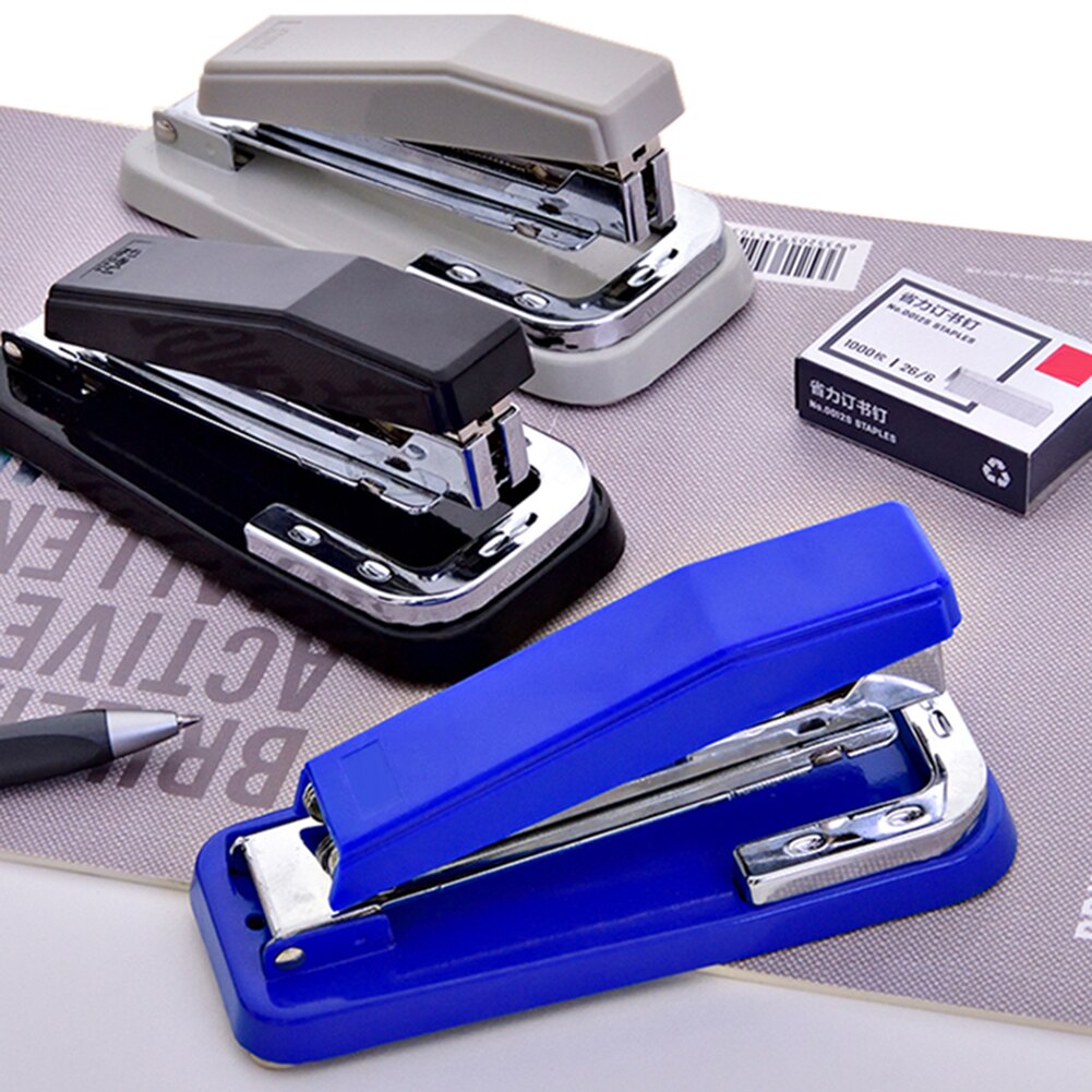 360 Degree Rotating Stapler Head Desktop Stapler with Staples Sharp Chisel for Office Stationery School Tools