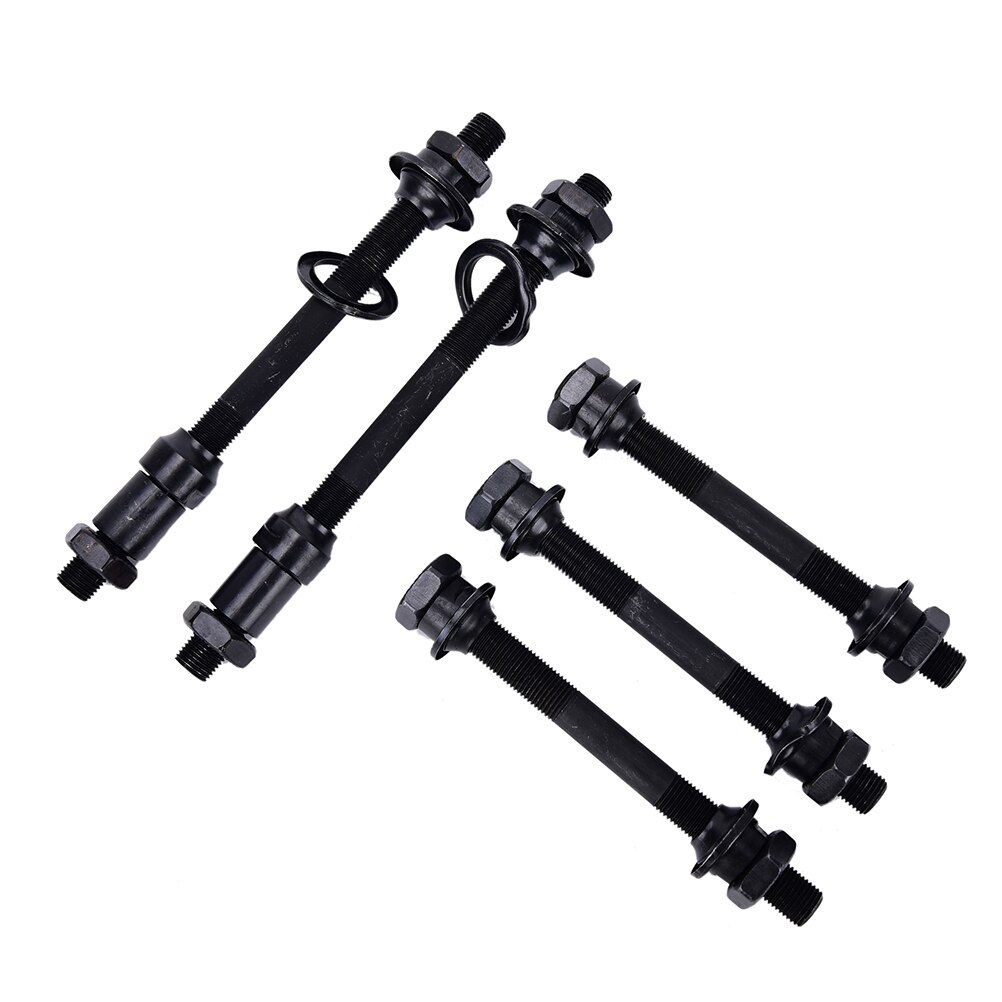 Svart solid navaxel för mountainbike ihålig axel cykelaxel främre bakaxel navaxel för mountainbikeaxel