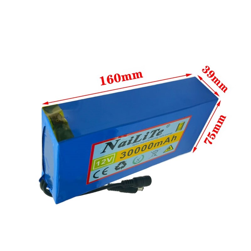 Echtes 100% 12V 30Ah Lithium-ionen akku DC neue tragbare 12,6 V 30000mah batterie mit EU stecker + 12,6 v1a ladegerät