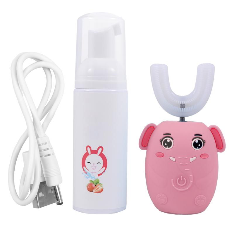 1 Set Of U Shape Electric Toothbrush USB Rechargeable Toothbrush Kids Toothbrush: pink