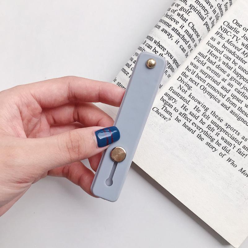 Plain Color Bracket Hand Band Grip Stand Push Pull Phone Holder Finger Ring For IPhone Huawei Samsung Strap Push Pull Grip Band: 4
