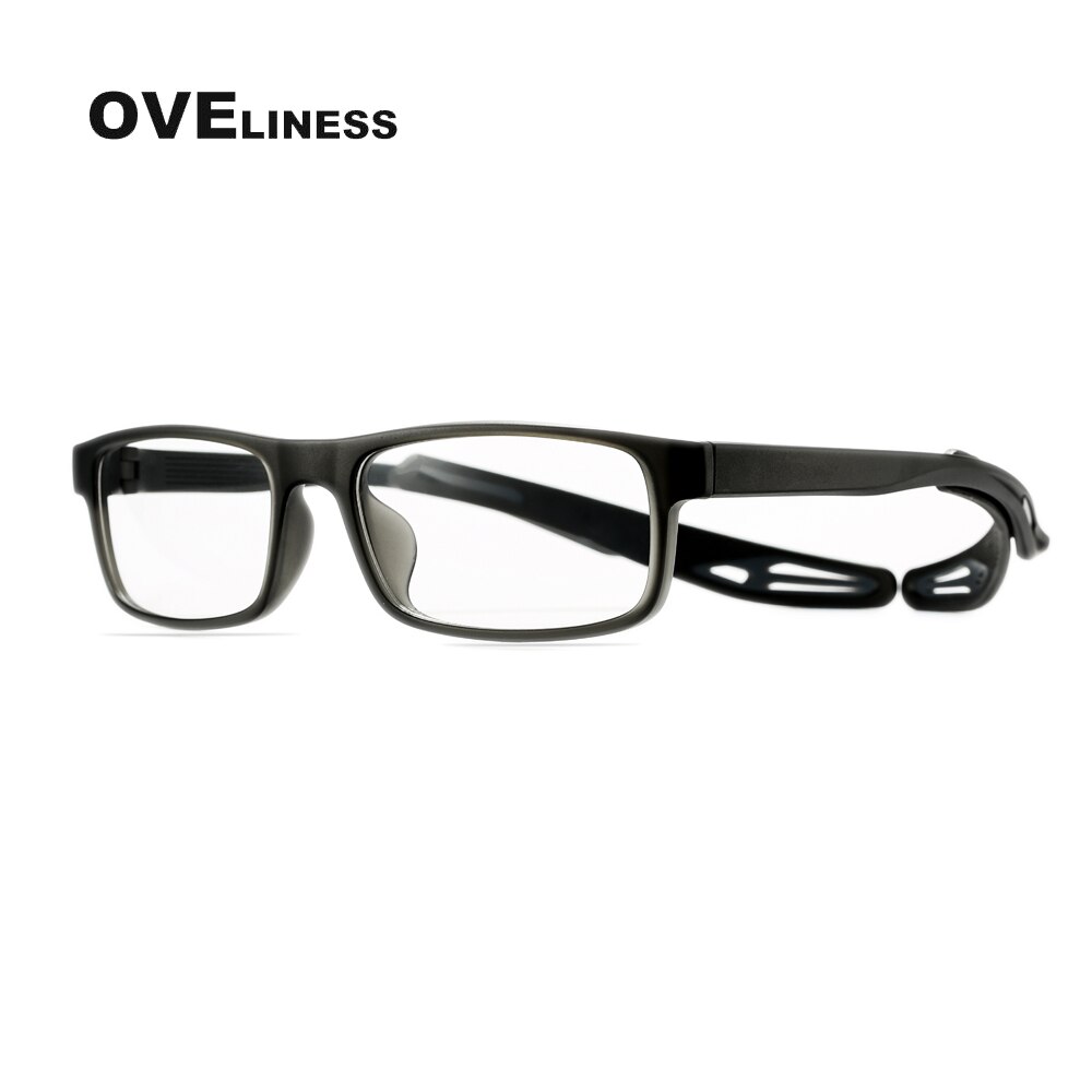Sport Glasses Frame Men Optical basketball men's eyeglasses frames Myopia Prescription glasses tr90 eyewear Spectacles: grey c002