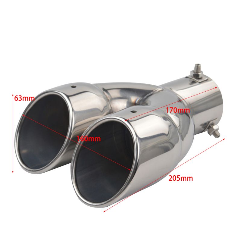 Muffler exhaust Dual Exhaust Tip Tailpipe 2.5 Inch Inlet 3" outlet 8.1" Length Polished Stainless 1.2mm Thickness (Double Wall