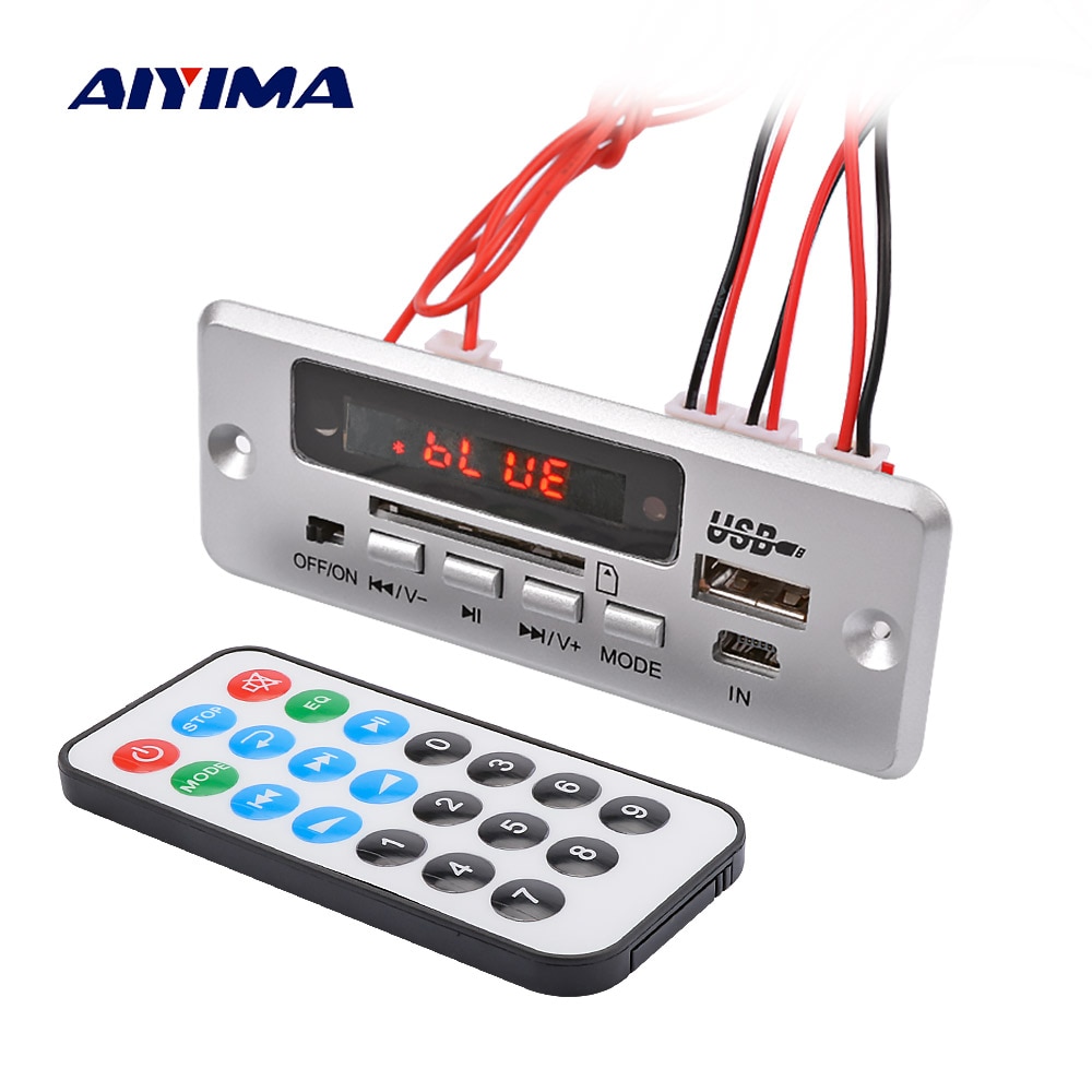 Aiyima 5V Bluetooth MP3 Decoder Eindversterker 2X3W Stereo Muziek MP3 Speler Aux Fm Usb Tf Sd-kaart Decodering