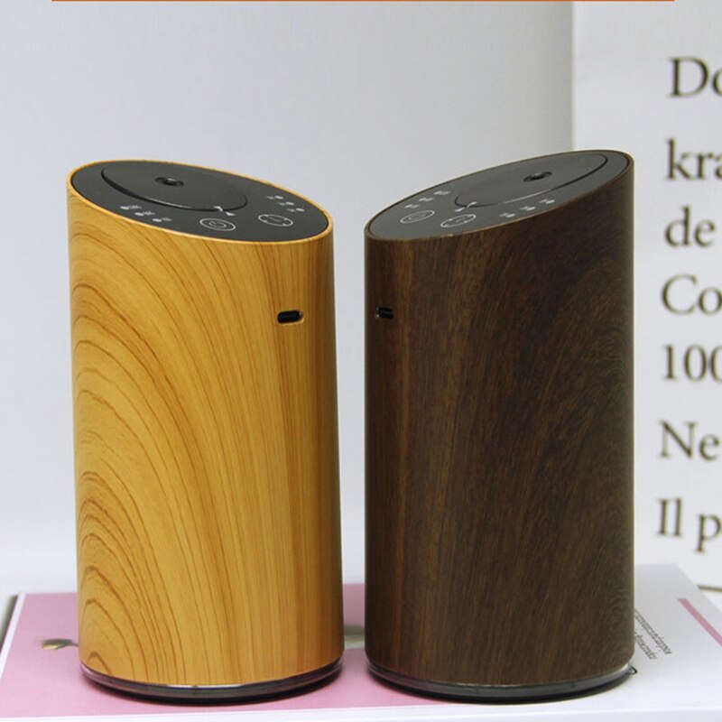 Houtnerf Waterloze Aroma Essentiële Olie Lucht Diffuser Auto Usb Aromatherapie Vernevelaar Oplaadbare Mist Maker
