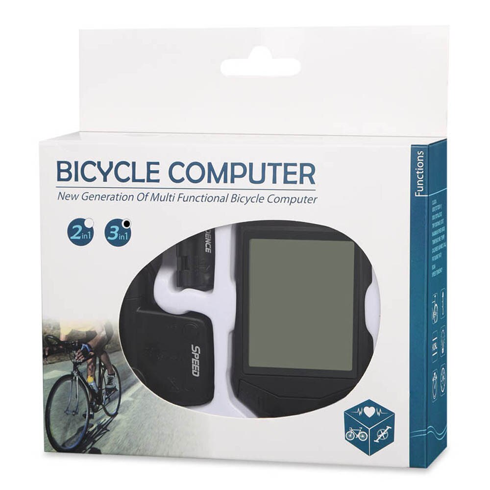 3 in 1 Bicycle Computer Wireless Bike Speedometer Waterproof Cycling Odometer MTB Stopwatch with Heart Rate Cadence Sensor
