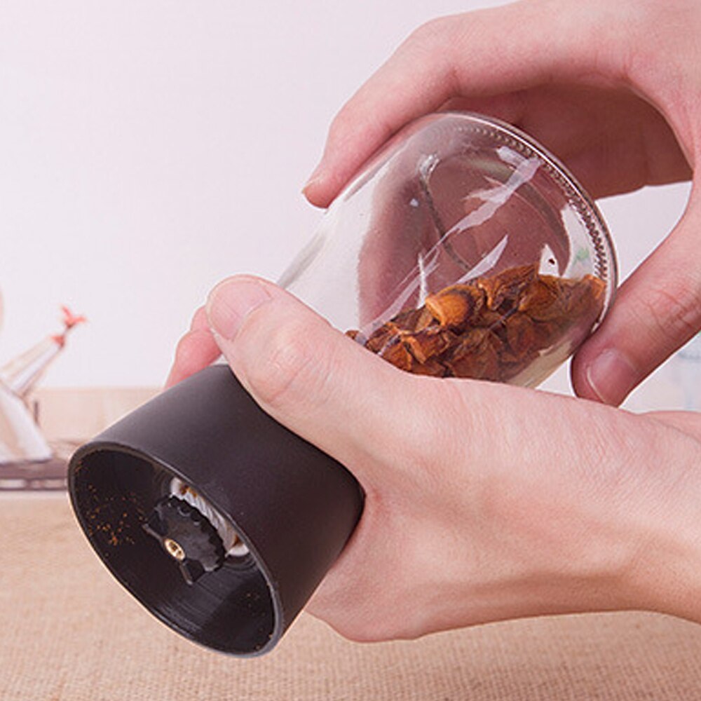 Molinillo de pimienta 2 uds, molinillo de plástico para sal de vidrio, especias, molinillo Manual para pimienta, cocina, molinos de condimentos para barbacoa, utensilios de cocina para el hogar
