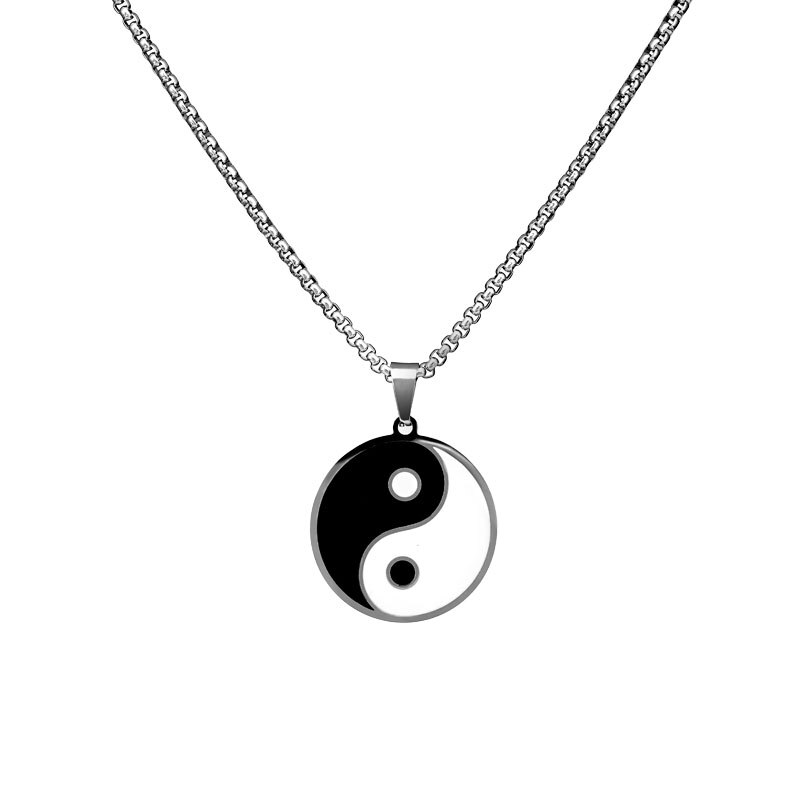 Geometrische Hanger Ketting Chinese Tai Chi Yin Yang Ketting Mode-sieraden Ketting Voor Mannen Kraag