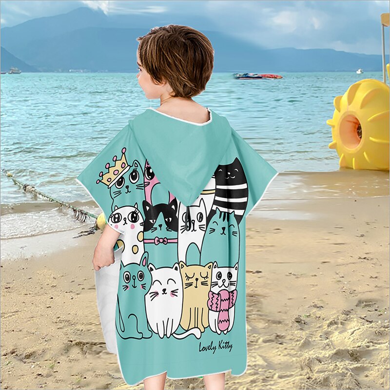 freundlicher Poncho Dinosaurier Bademantel Mit Kapuze freundlicher Bademäntel Mikrofaser Schlecht Kleid Tiere Für Jungen Mädchen Kleinkind Strand Schwimmen Handtücher