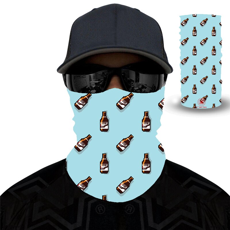 Print øl dag cool 3d sømløs ansigtsmaske motorcykel hovedbeklædning magisk tørklæde udendørs cykling fiskeri ski vandre bandanas: Mj243