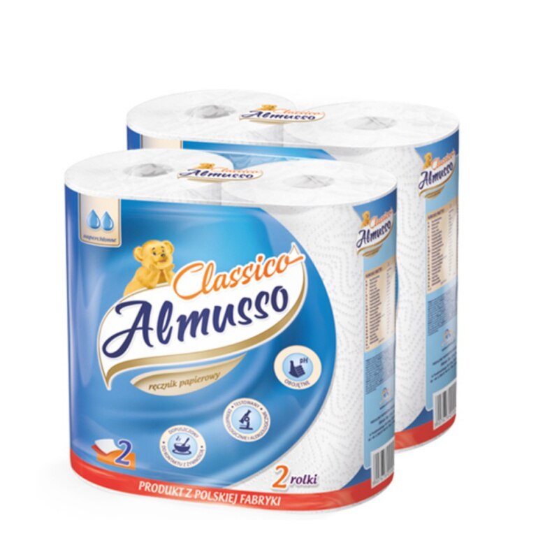 2 rollen / lift  (1 rollen hebben ongeveer 50 knopen) kenmerkende stoffen papieren handdoeken, zachte en sterke keukenpapieren handdoeken, wit