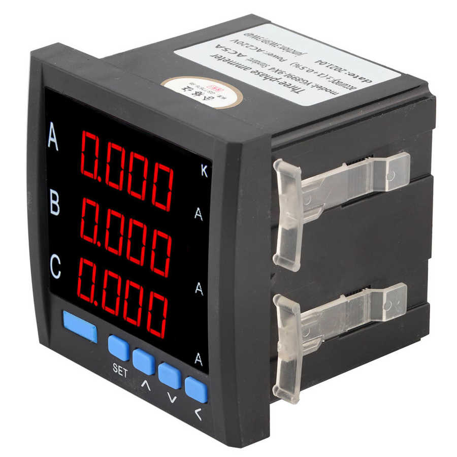 Digital LED Programmable AC Ammeter Three-Phase AC Ammeter Voltmeter Multfuctional Energy Mete