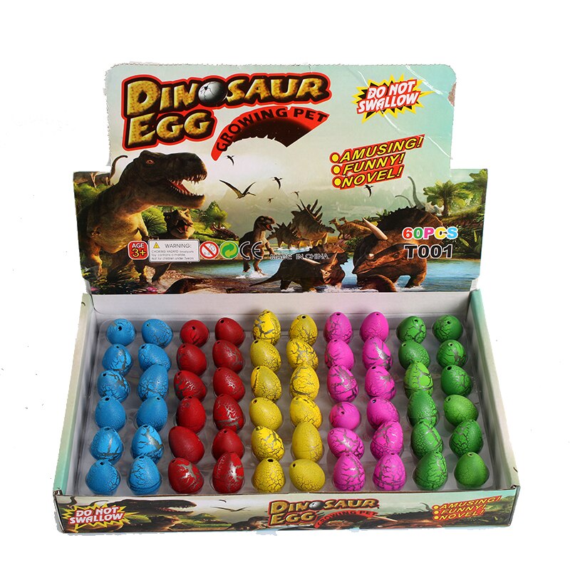 10 pz/lotto Della Novità Sveglia Magia Cova Crescente Animale Uova di Dinosauro bavaglio Giocattoli Giocattoli per I Bambini bambino Bambini Giocattoli Educativi Regali: Crack   60pezzi  scatola