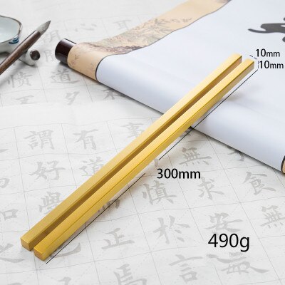 Portable Paperweights Small Solid Brass Paperweights Chinese Tradtional Calligraphy Painting Paperweight Paper Pressing: H