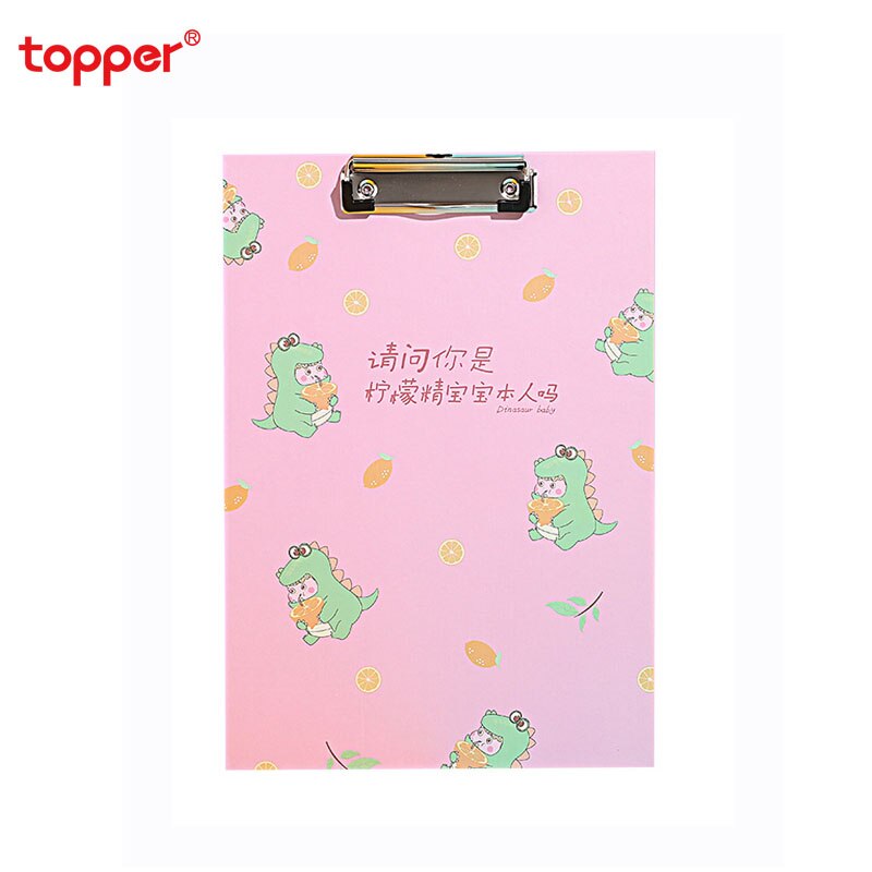1 archivador de dibujos animados A4, bonito archivador de dinosaurios para estudiantes, Bloc de notas, clip de papel de prueba, suministros escolares de oficina,