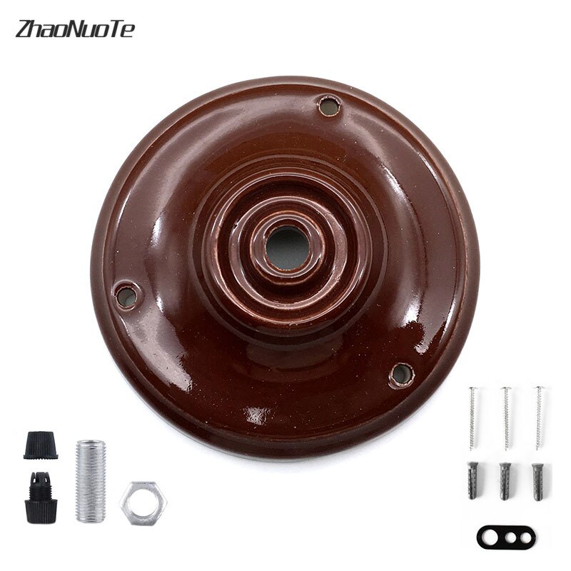 Ceramic Ceiling Pan Pendant Lamp Disc Ceiling Fixed Lamp Base Table Lamp Round Seat Lighting Accessories