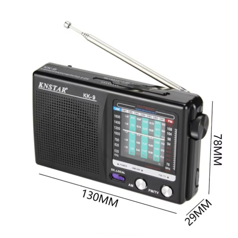 Digitales Radio, integrierter Lautsprecher, tragbares Mini-Radio SW/AM/FM, batteriebetriebene Teleskopantenne für den Notfall im Innen- und Außenbereich
