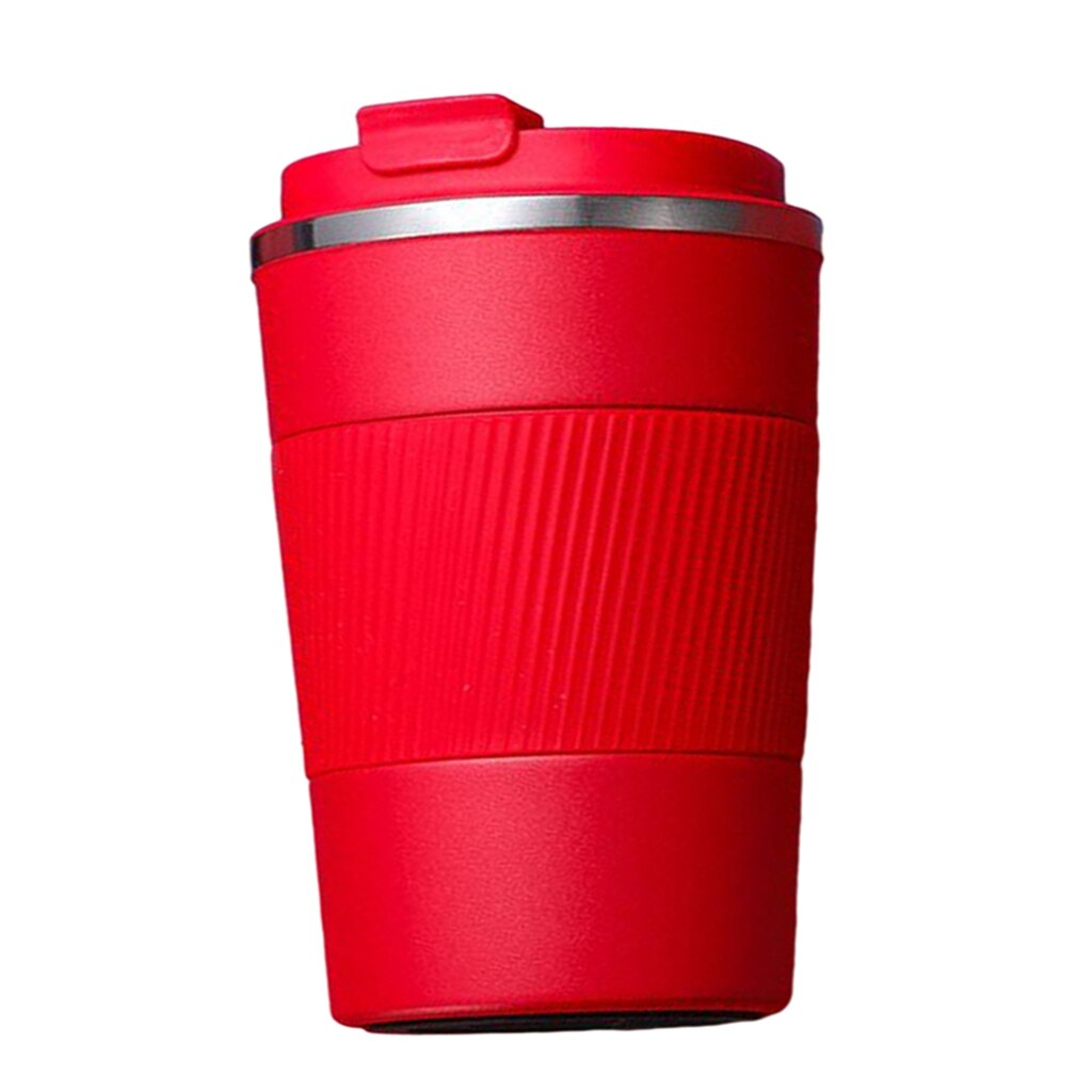 Coffee Mug & Cold Beverage Drinks Leak-proof Vacuum Travel Mug Reusable: 380ml Red
