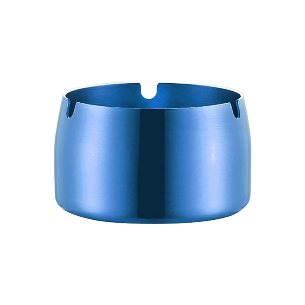 Round Durable Ash Tray Stainless Steel High Temperature Resistant Ashtrays Desktop Ash Holder Ash Tray Smoking Accessories: Blue