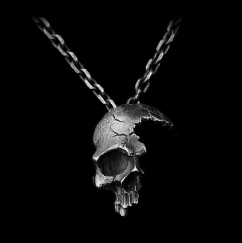 Punk Gothic Metal Half Van Schedels Ketting Charm Ketting Rock Hip Hop Mode-sieraden Unisex Vrouwen Mannen party Cool