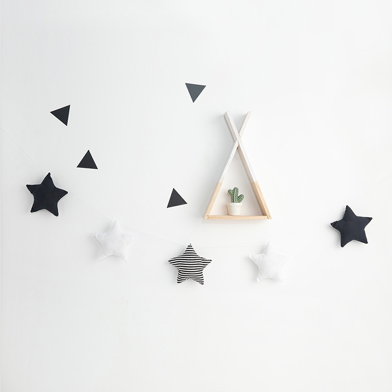 Guirnaldas de estrellas de vivero hechas a mano para niños, decoración de pared de habitación de Navidad para niños, accesorios de fotografía, decoraciones para habitación de bebé: Azul lago