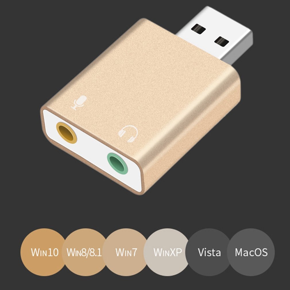 1 pièces Audio carte son Adpater Mini USB externe 2.0 7.1 CH Audio virtuel carte son adaptateur convertisseur pour ordinateur portable