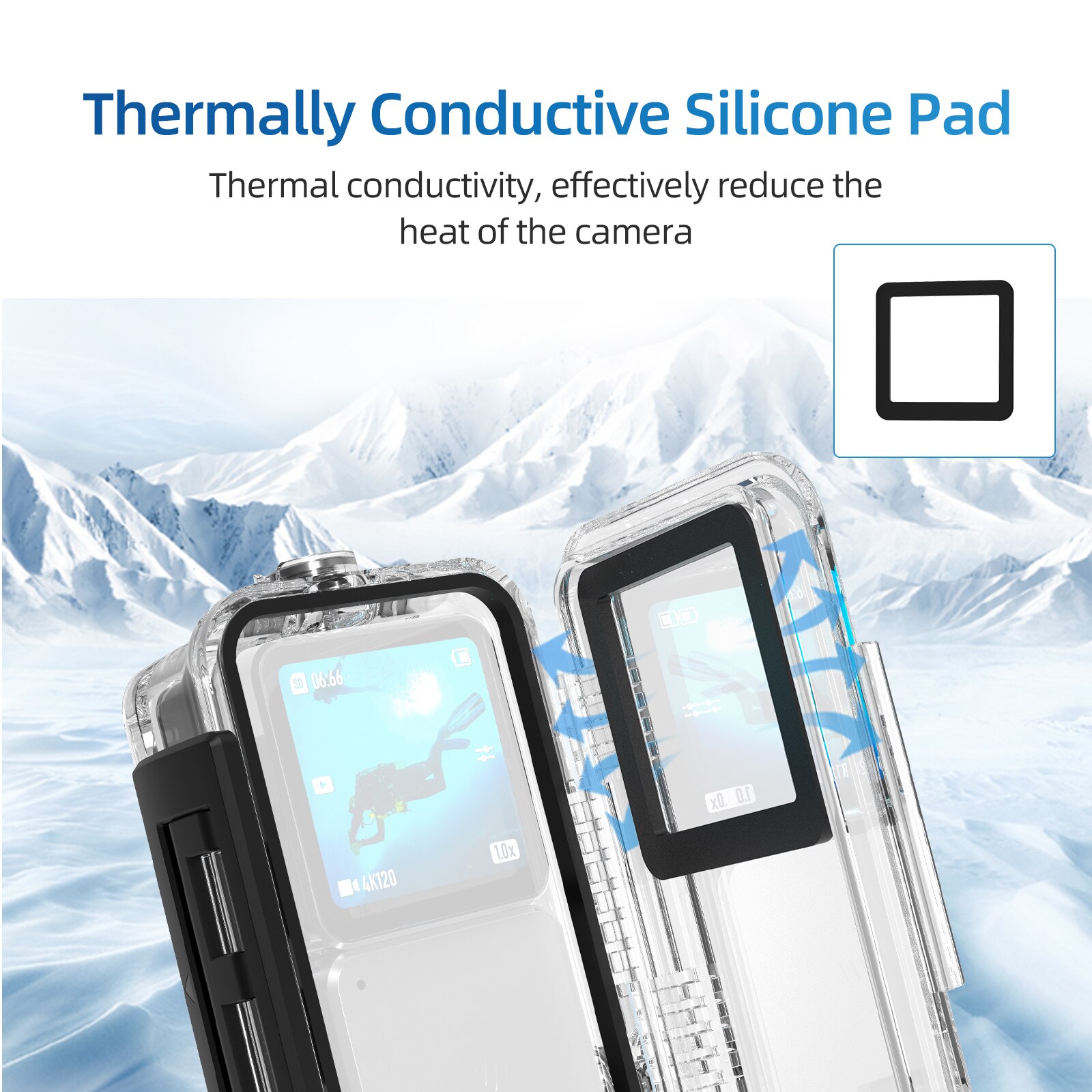 Custodia impermeabile )in 45M per DJI Action 2 custodia subacquea per affondamento di calore custodia protettiva ad alta resistenza per azione 2