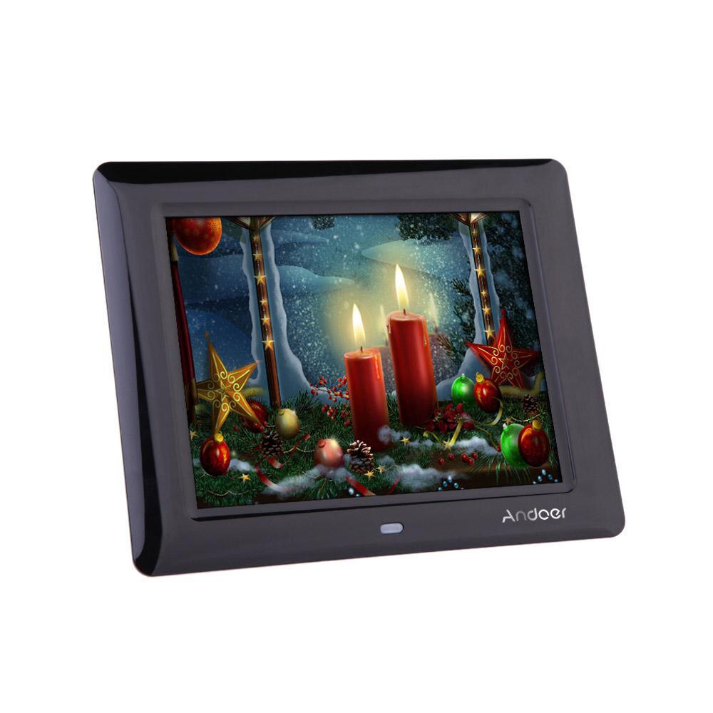 Andoer 8'' HD TFT-LCD Digital Photo Frame Electronic Picture Frame Photo Album Clock MP3 MP4 Movie Player with Remote Desktop