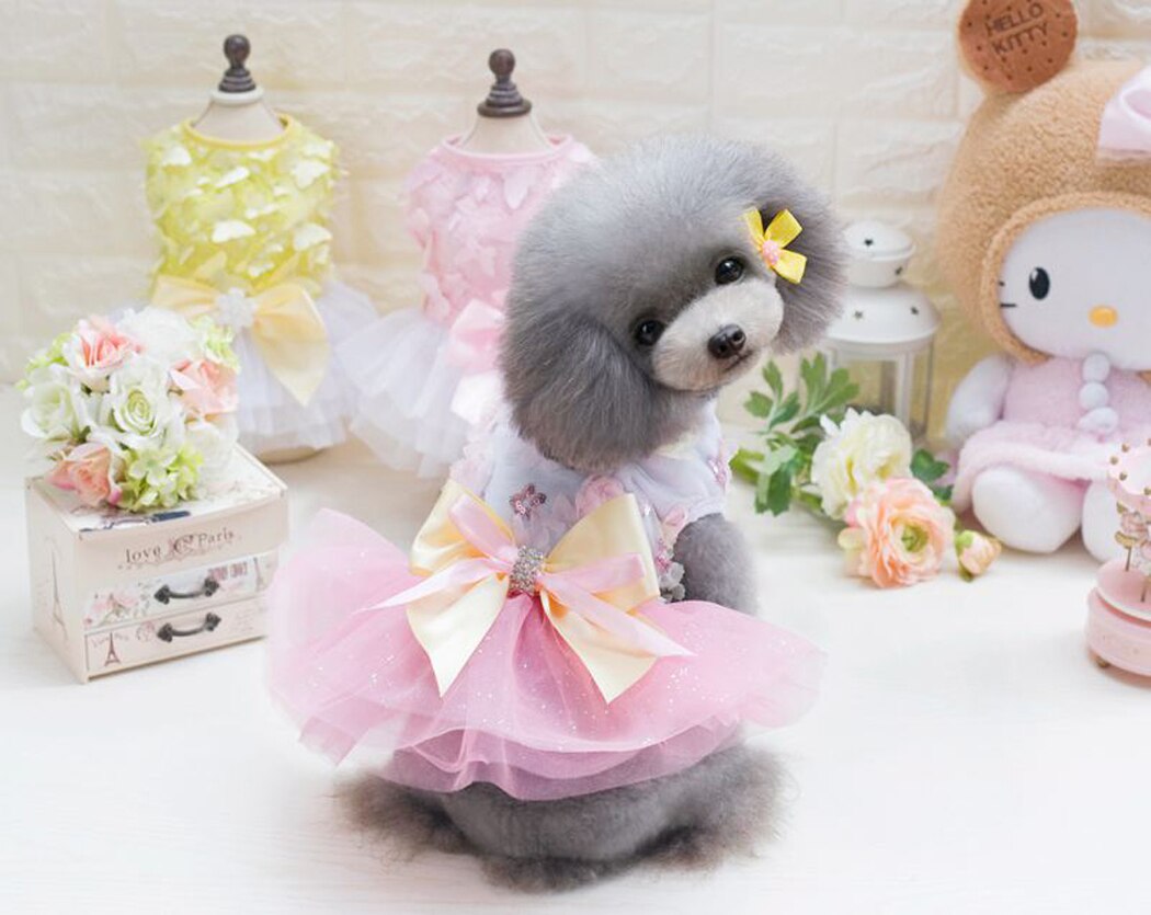 Summer Dog Dress Tutu Dress Pet Dog Clothes for Small Dog Wedding Dress Skirt Puppy Clothing Spring Pet Clothes Chihuahua Yorkie