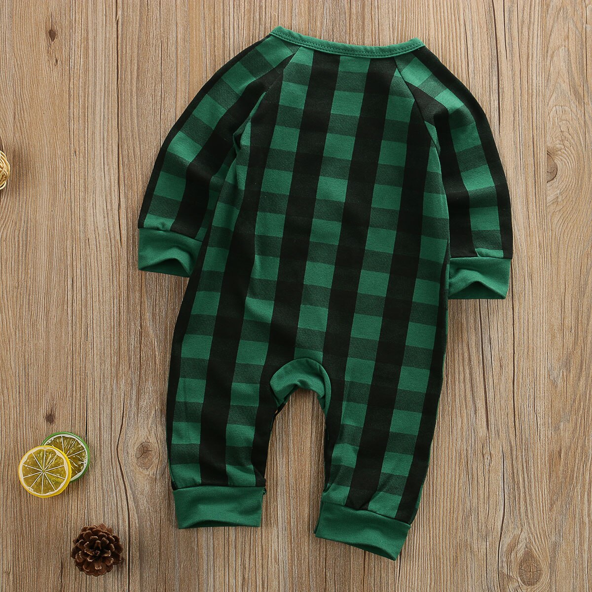 Herfst Herfst Kerst Baby Baby Jongen Meisje Plaid Check Romper Tops Broek Kinderen Outfit Xmas Kleding